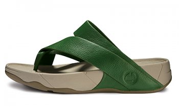 Mens Fitflop Sling Tumble Leather Grass Green